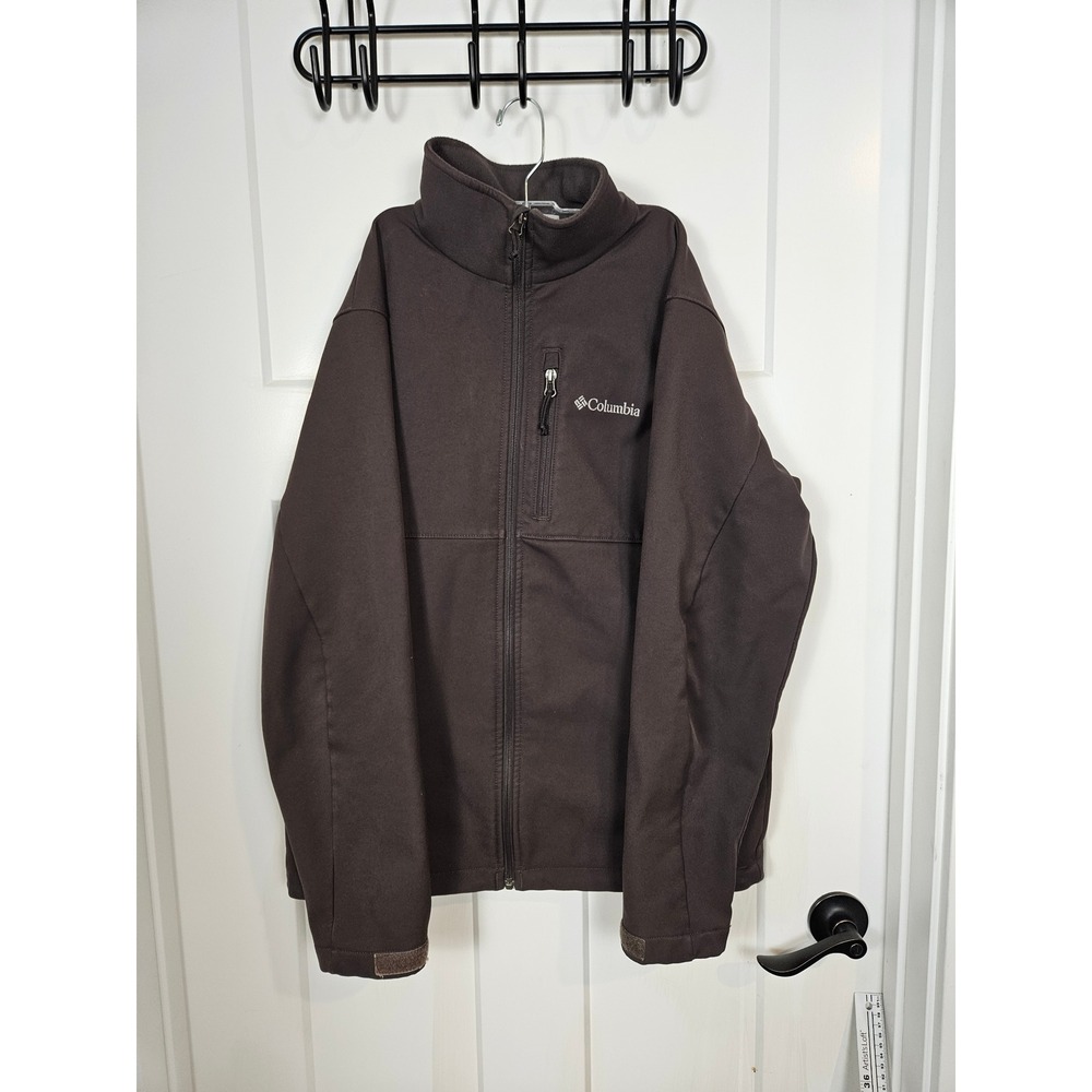 Columbia Mens Black Softshell Fleece Lined Full Zip Jacket Medium RN 69724